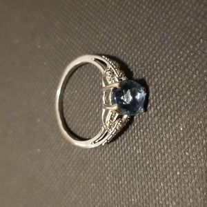Sterling silver ring with blue stone